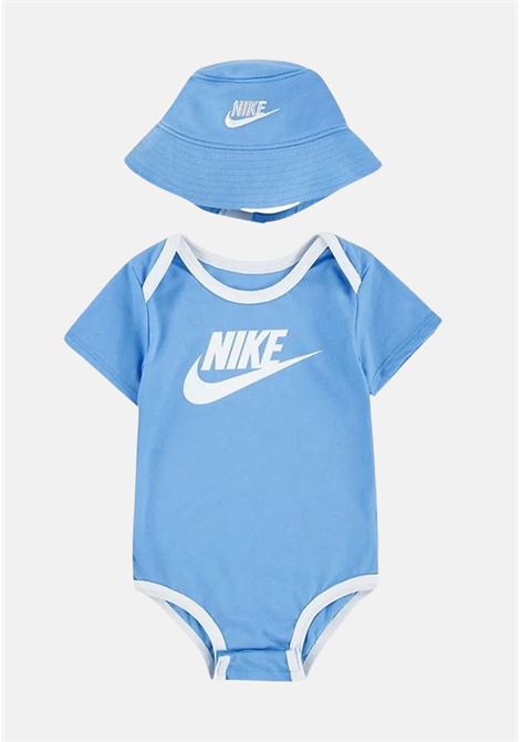 Light blue and white baby set with bodysuit and hat NIKE | NN0815B9F