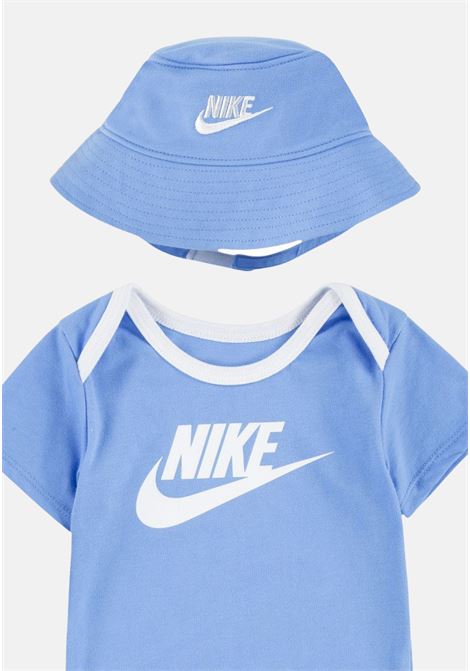 Light blue and white baby set with bodysuit and hat NIKE | NN0815B9F