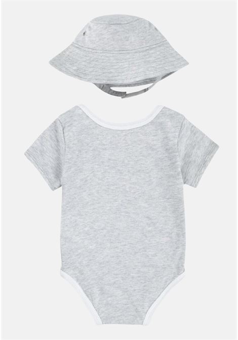 Gray and white baby set with bodysuit and hat NIKE | NN0815C87