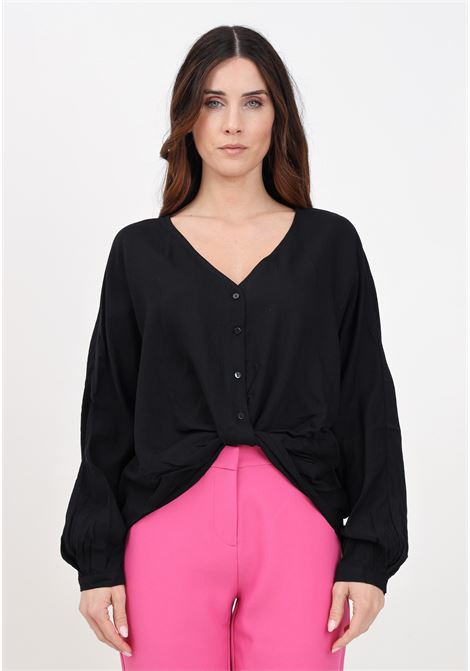 Black women's shirt by Only with curling on the bottom ONLY | 15252779Black