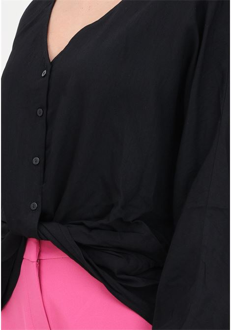 Camicia nera da donna firmata only con arricciatura sul fondo ONLY | 15252779Black