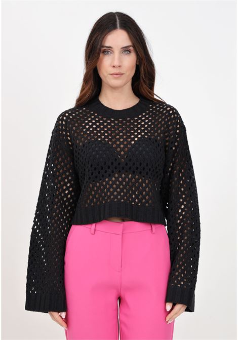 Black perforated women's sweater ONLY | 15300575Black