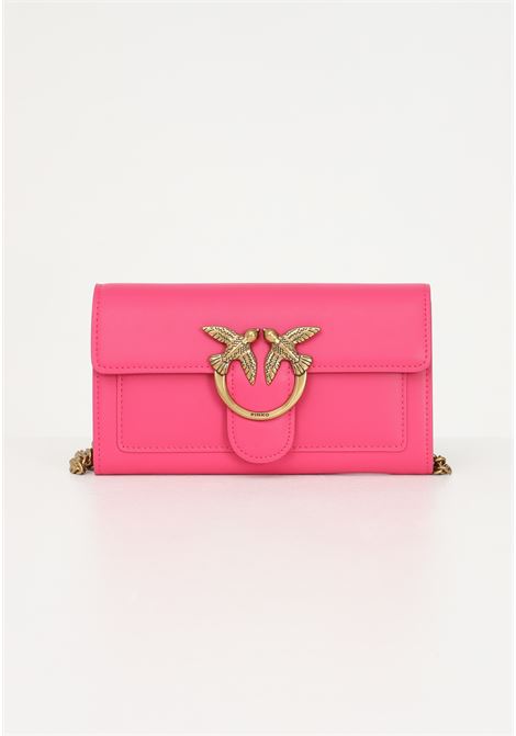 Fuchsia women's clutch bag with Love Birds Diamond Cut buckle PINKO | 100062-A0F1N17Q