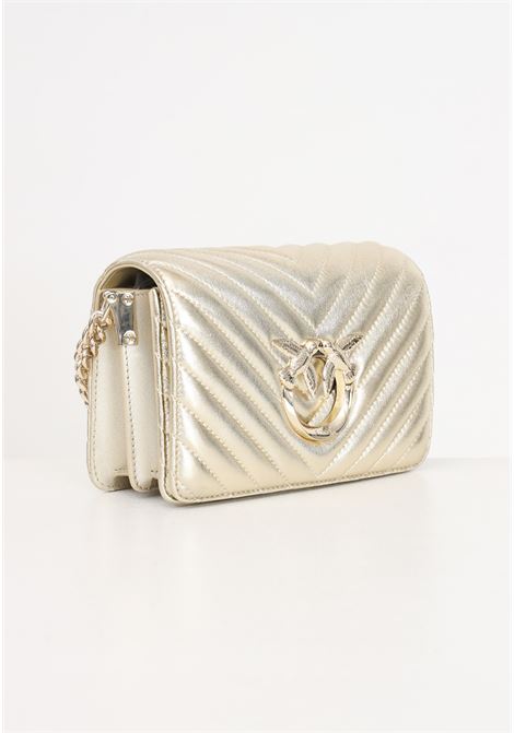 Mini love bag da donna oro click metal chevron PINKO | 100067-A1JEZZLB