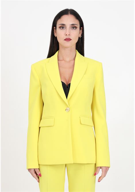 Buttercup yellow single-breasted stretch women's blazer PINKO | 100180-A14IH17