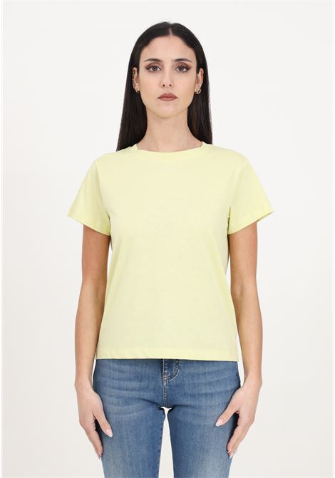 Chicory yellow endive mini logo women's t-shirt PINKO | 100373-A1N8H23