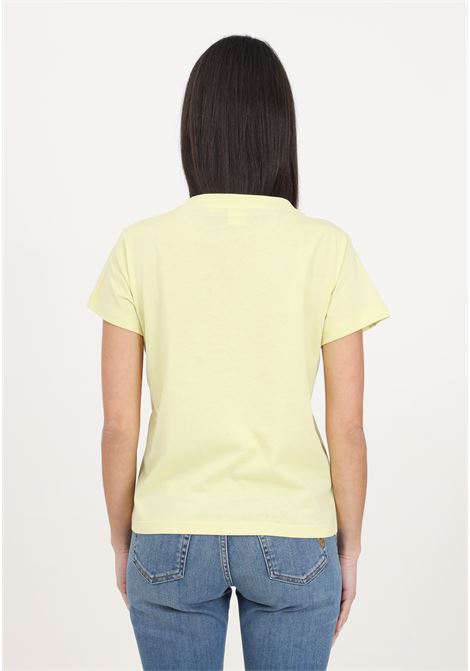 Chicory yellow endive mini logo women's t-shirt PINKO | 100373-A1N8H23