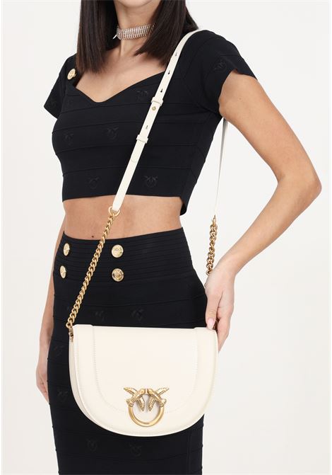 Mini Love Bag Click women's white shoulder bag PINKO | 101510-A0QOZ14Q