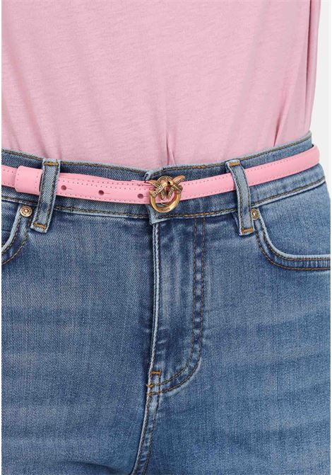 Women's thin pink belt with Love Birds buckle PINKO | 102148-A0F1P31Q