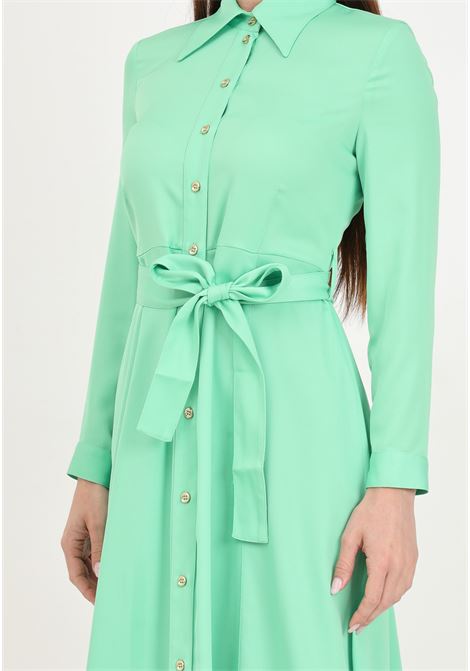 Green matte satin shirt dress for women PINKO | 102834-A1NOT38