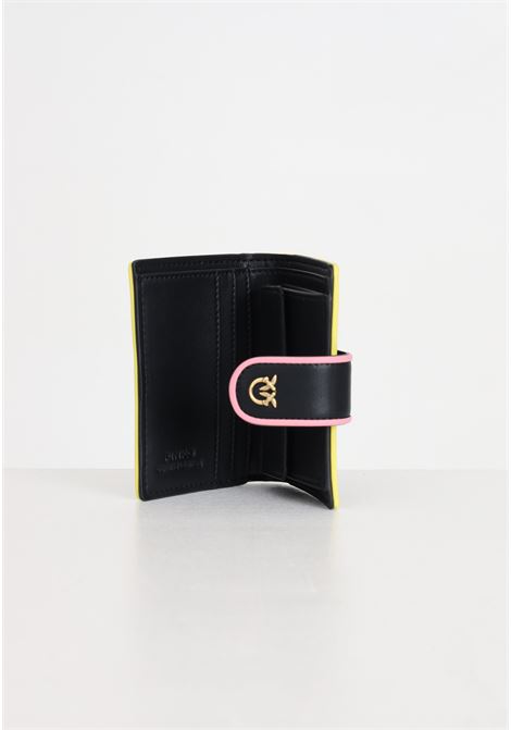 Portafogli nero da donna nappato con dettagli in giallo e rosa PINKO | 102840-A1K1Z99Q