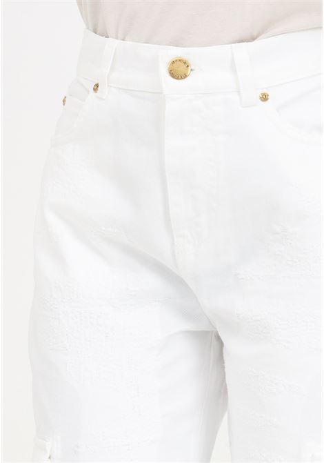 White women's bull cargo trousers with tears and mending PINKO | 102942-A1MUZ14