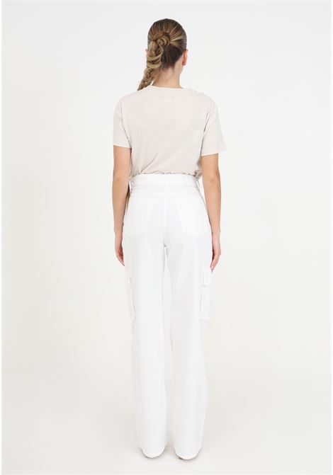 White women's bull cargo trousers with tears and mending PINKO | 102942-A1MUZ14