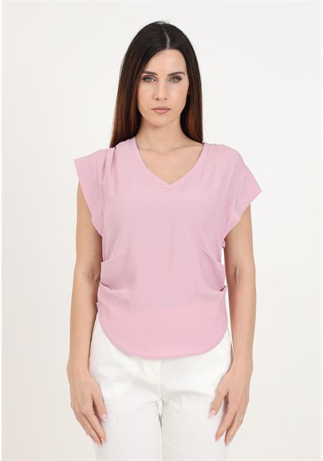 Pink blouse for women with rounded hem PINKO | 103113-A1O8N98