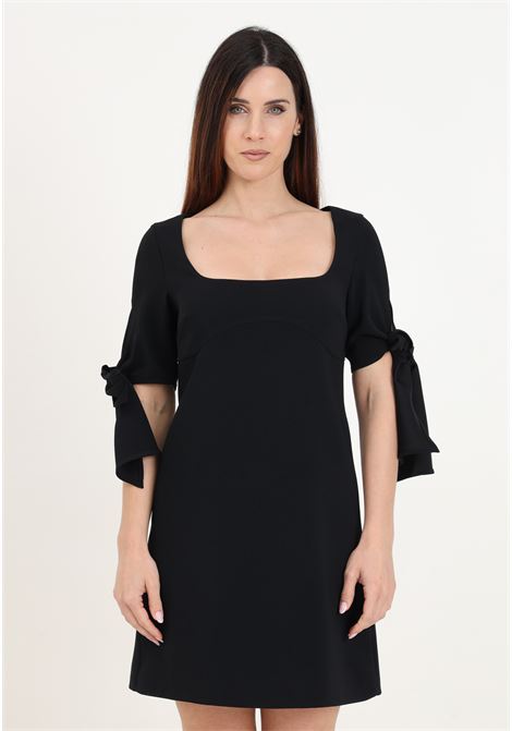 Short black dress for women with bows on the sleeves PINKO | 103223-7624Z99