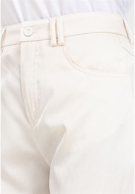 Pantaloni da donna avorio barrel leg in satin PINKO | 103350-A1U1P97
