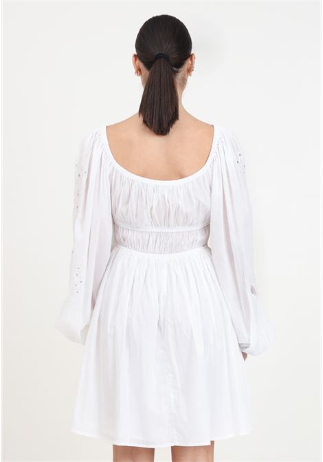 Short white women's dress with rodeo broderie anglaise embroidery PINKO | 103731-A1XPZ05