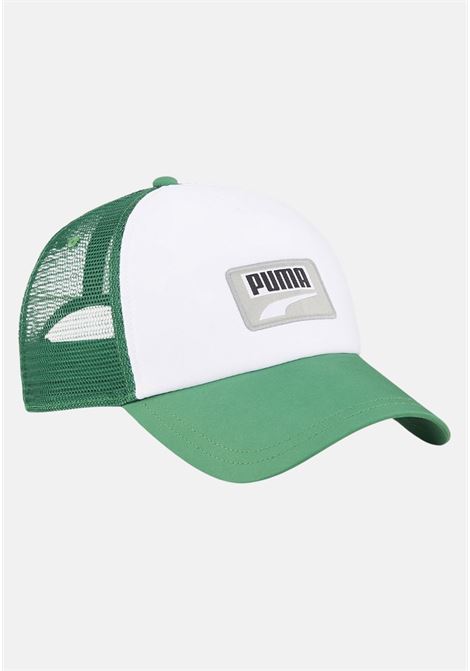 Cappellino uomo donna verde e bianco con patch logo PUMA | 02403310