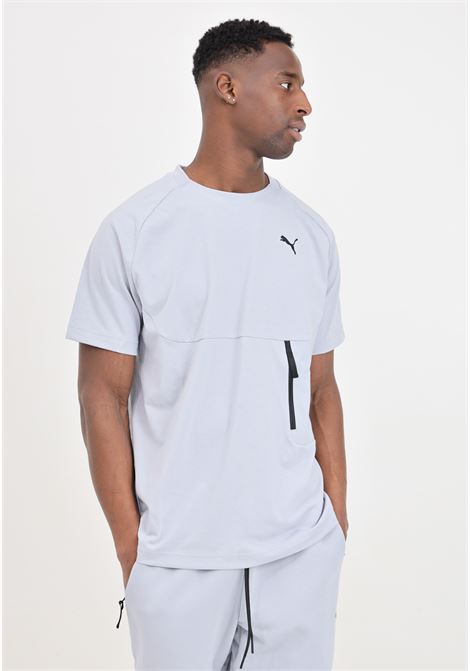 Gray men's t-shirt with pumatech pocket PUMA | 62437963