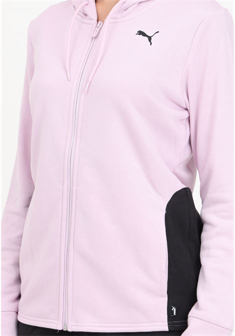 Pink and black classic hooded women's tracksuit PUMA | 67369960