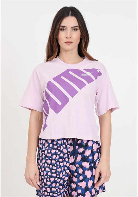 Lilac women's t-shirt Puma power cropped tee PUMA | 67789660