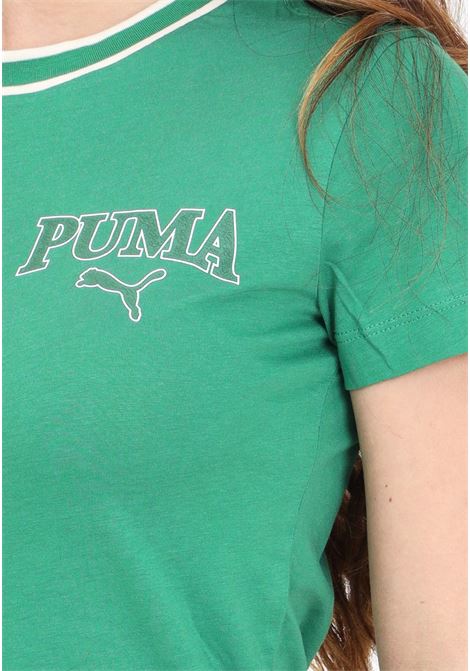Puma squad green and white women's t-shirt PUMA | 67789786