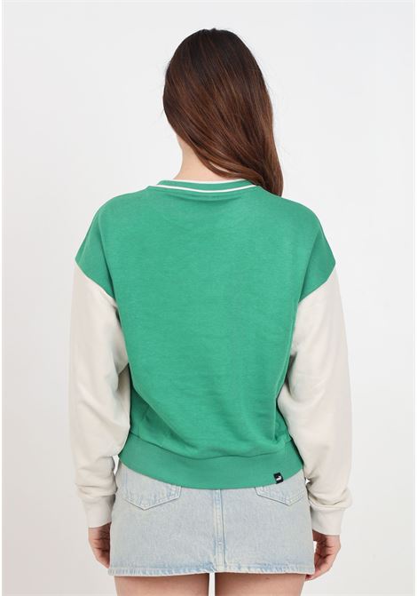 Green and beige women's sweatshirt with logo print PUMA | 67789886
