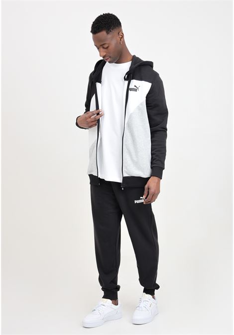 Grey, white and black men's tracksuit with white logo print Power Tracksuit PUMA | 67973001