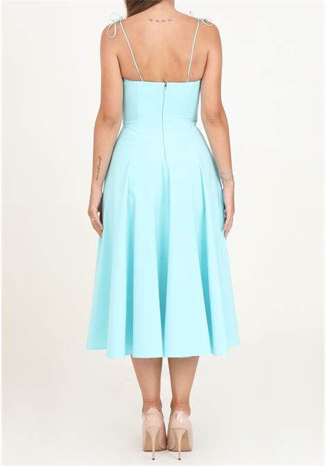 Women's light blue midi dress with full skirt SANTAS | SPV24002AZZURRO