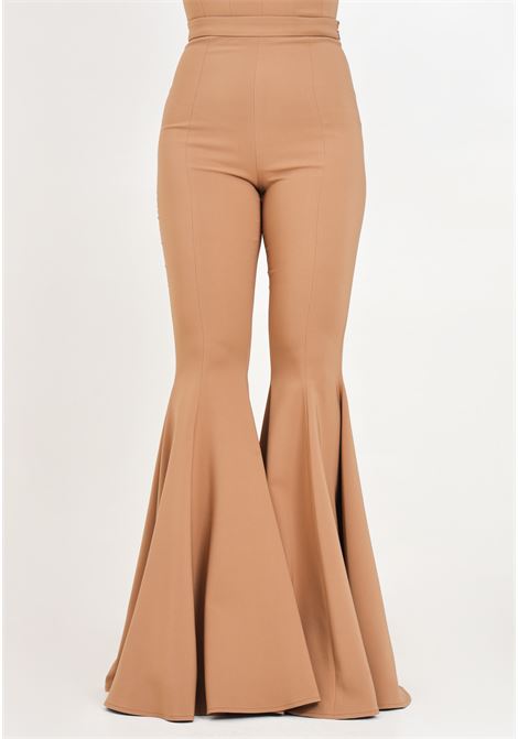 Women's hazelnut flared trousers SANTAS | SPV24005NOCCIOLA