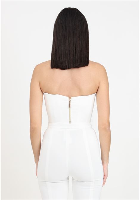 White women's bodice top with irregular hem SANTAS | SPV24006BIANCO
