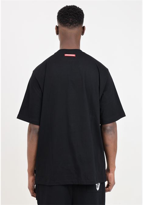 T-shirt da uomo nera stampa in bianco sul davanti SPRAYGROUND | SP476BLK.