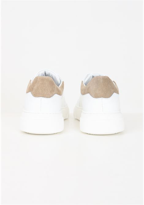 Sneakers bianche e cuoio per uomo e donna con lettering logo VALENTINO | 92S3909VITW-CUOIO