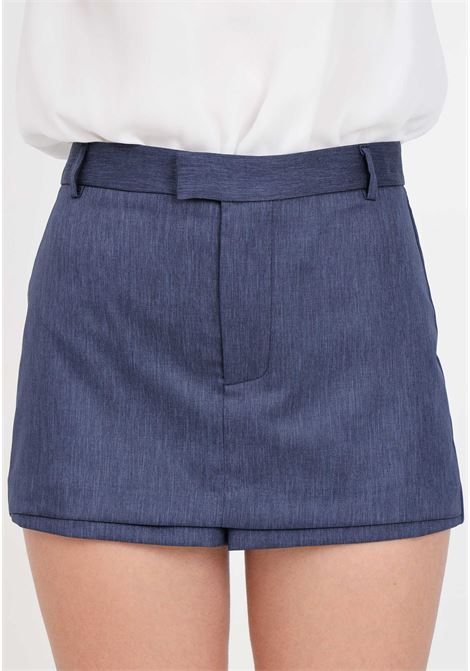 Midnight blue women's shorts with hidden buttons VICOLO | TB0017A89