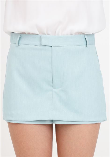 Aqua green women's shorts with hidden buttons VICOLO | TB0017BU71-1