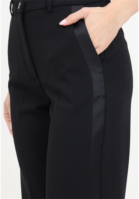 Pantaloni donna nero con tasche effetto raso VICOLO | TB0048A99