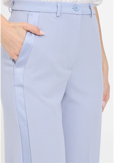 Light blue women's trousers with satin effect pockets VICOLO | TB0048BU81