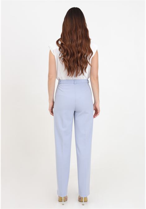 Light blue women's trousers with satin effect pockets VICOLO | TB0048BU81