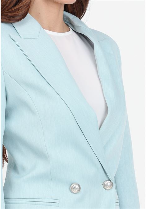 Aqua green double-breasted women's blazer VICOLO | TB0233BU71-1