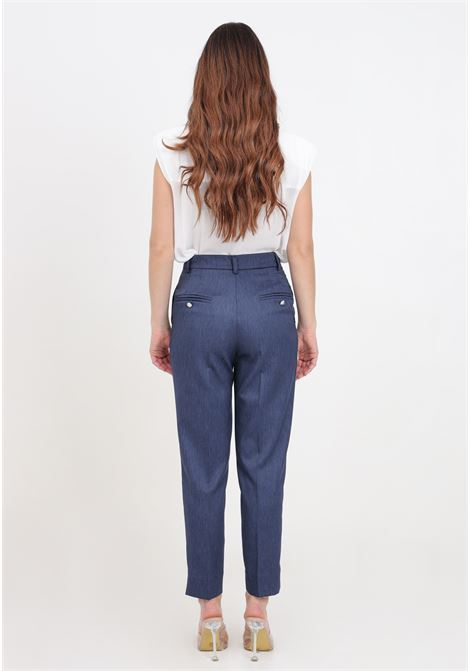 Midnight blue women's trousers with logo buttons VICOLO | TB0243A89